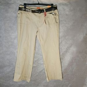 Zana-Di Plus Size Jeans With Faux Leather Belt